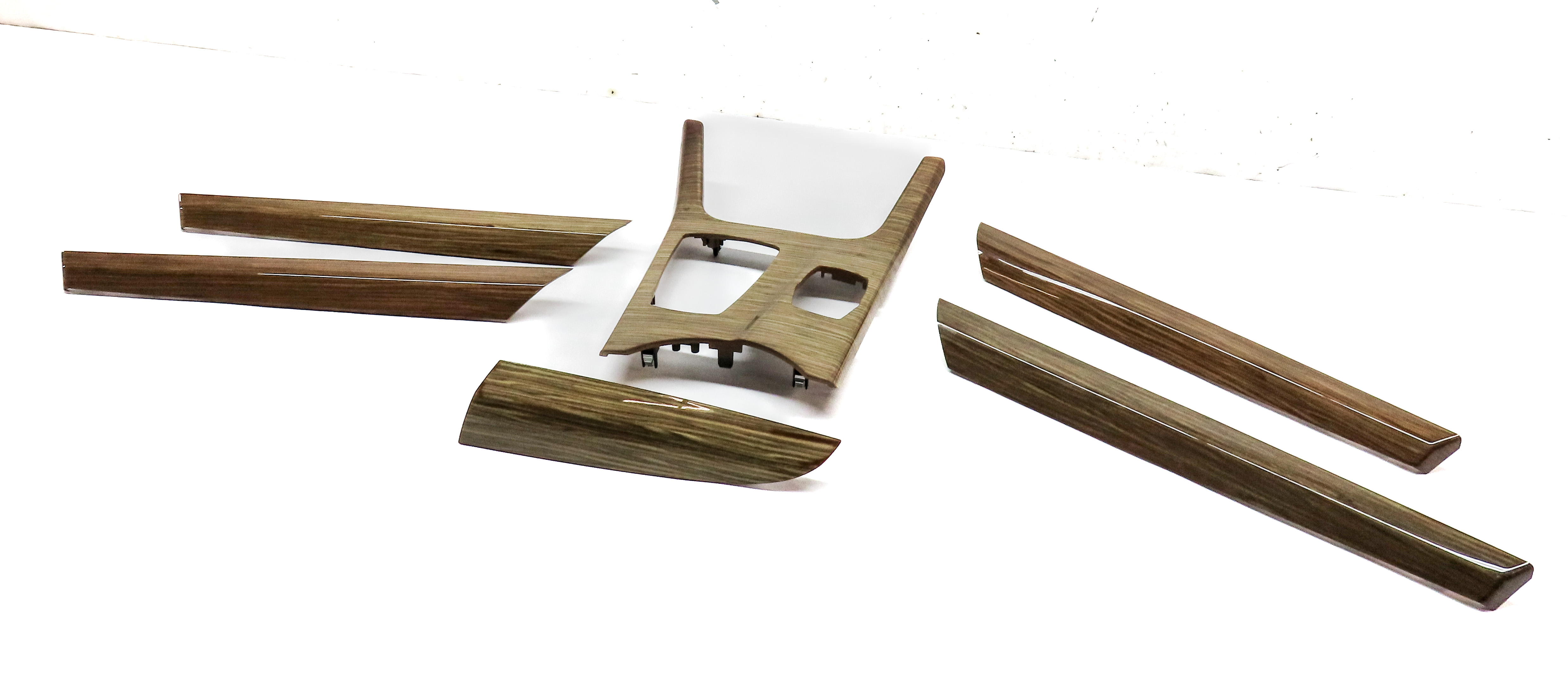 2014 BMW X3 (F25) FRONT & REAR DOOR DASH CONSOLE TRIM SET (Fineline Siena Wood) — exact item pictured